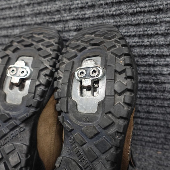 Shimano Mountain Bike Shoes Mens 6 Brown Black Suede Lace Up SH-M 038W - Picture 11 of 15